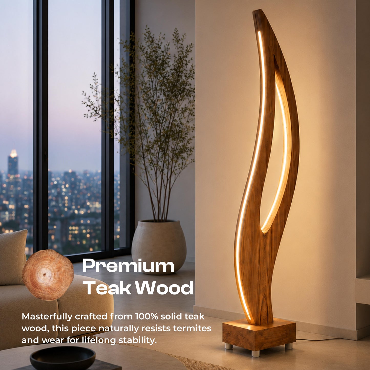 Aura Flow Curved Floor Lamp