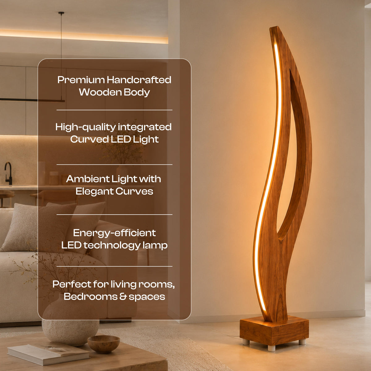 Aura Flow Curved Floor Lamp