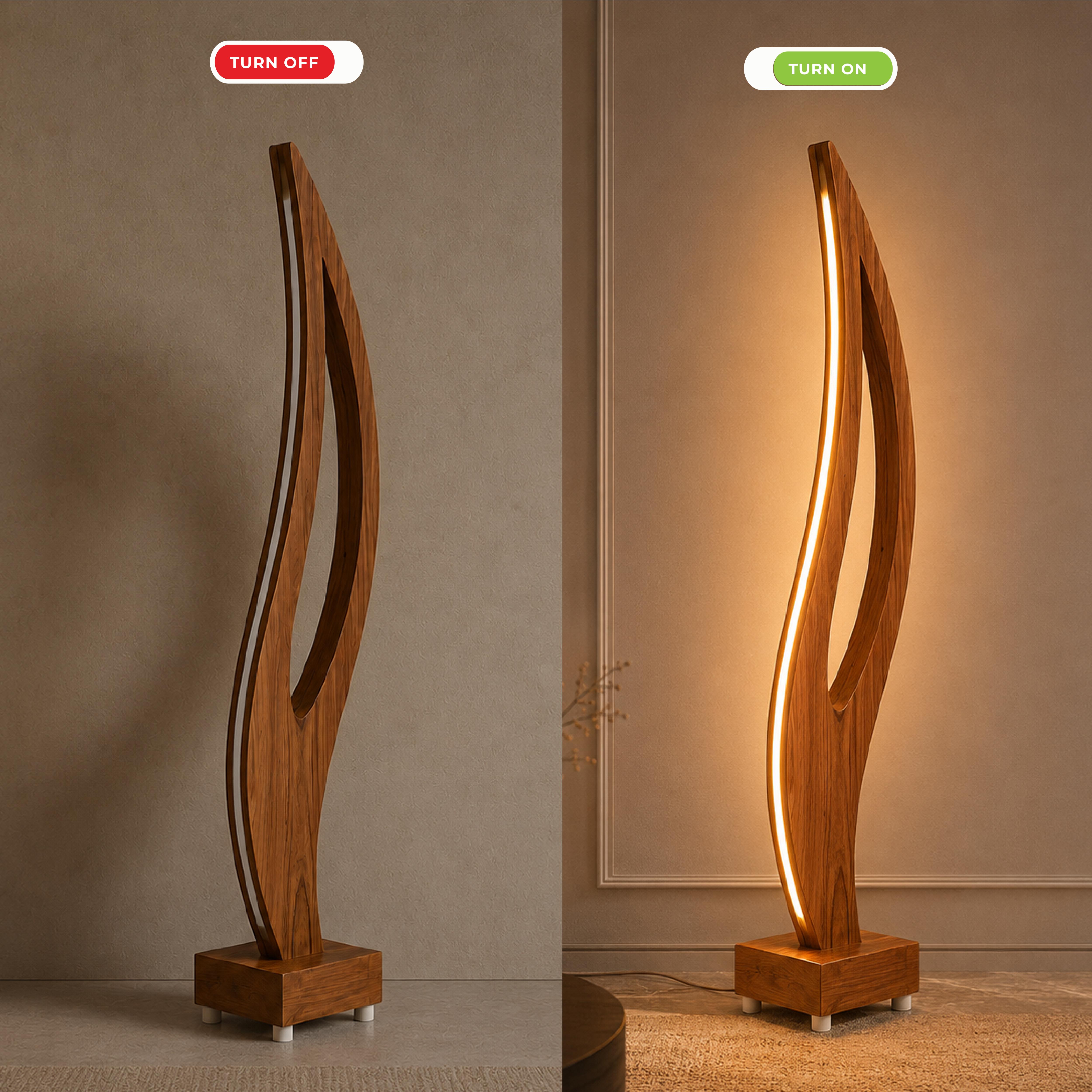 Aura Flow Curved Floor Lamp