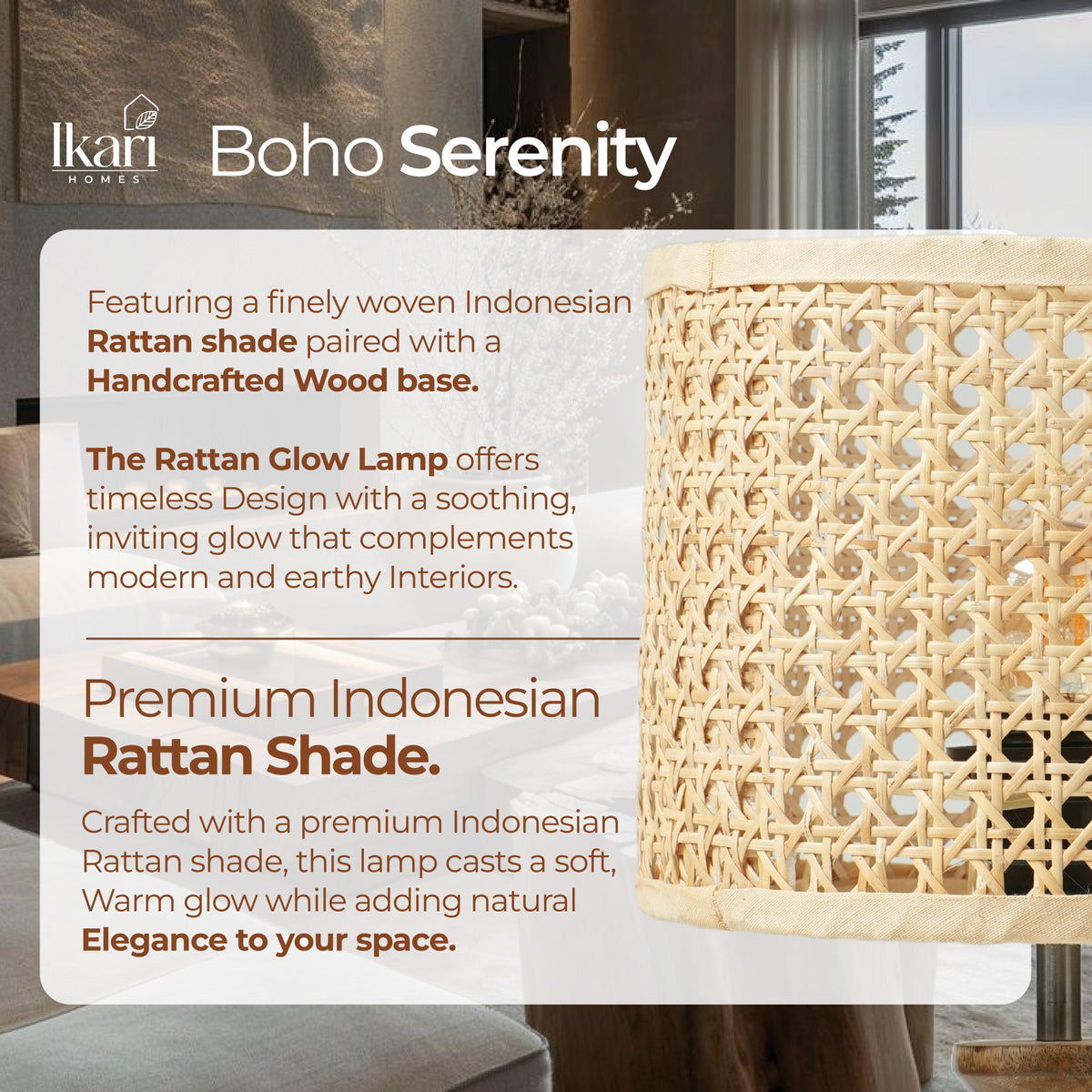 Boho Rattan Lamp
