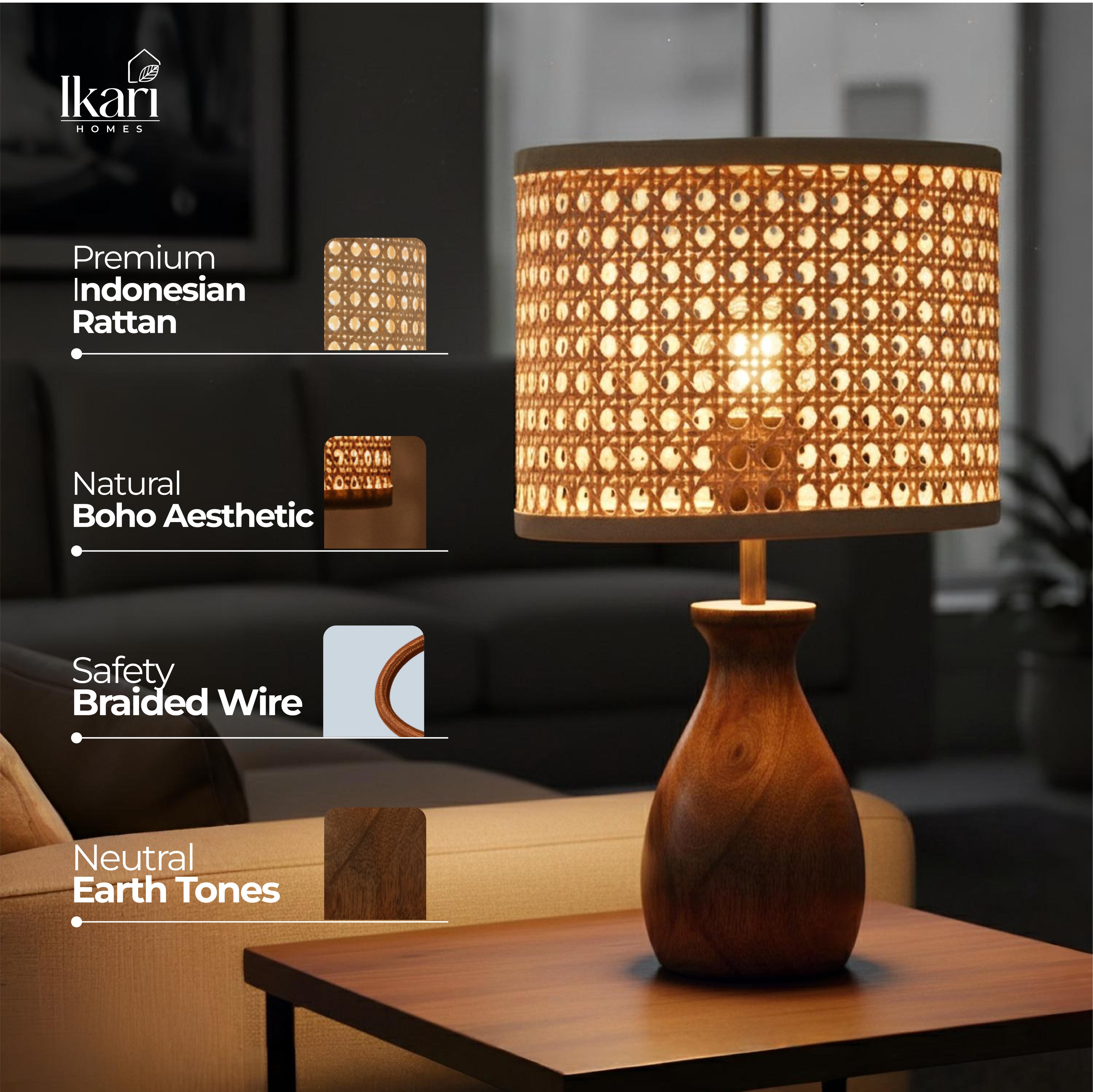 Boho Rattan Lamp