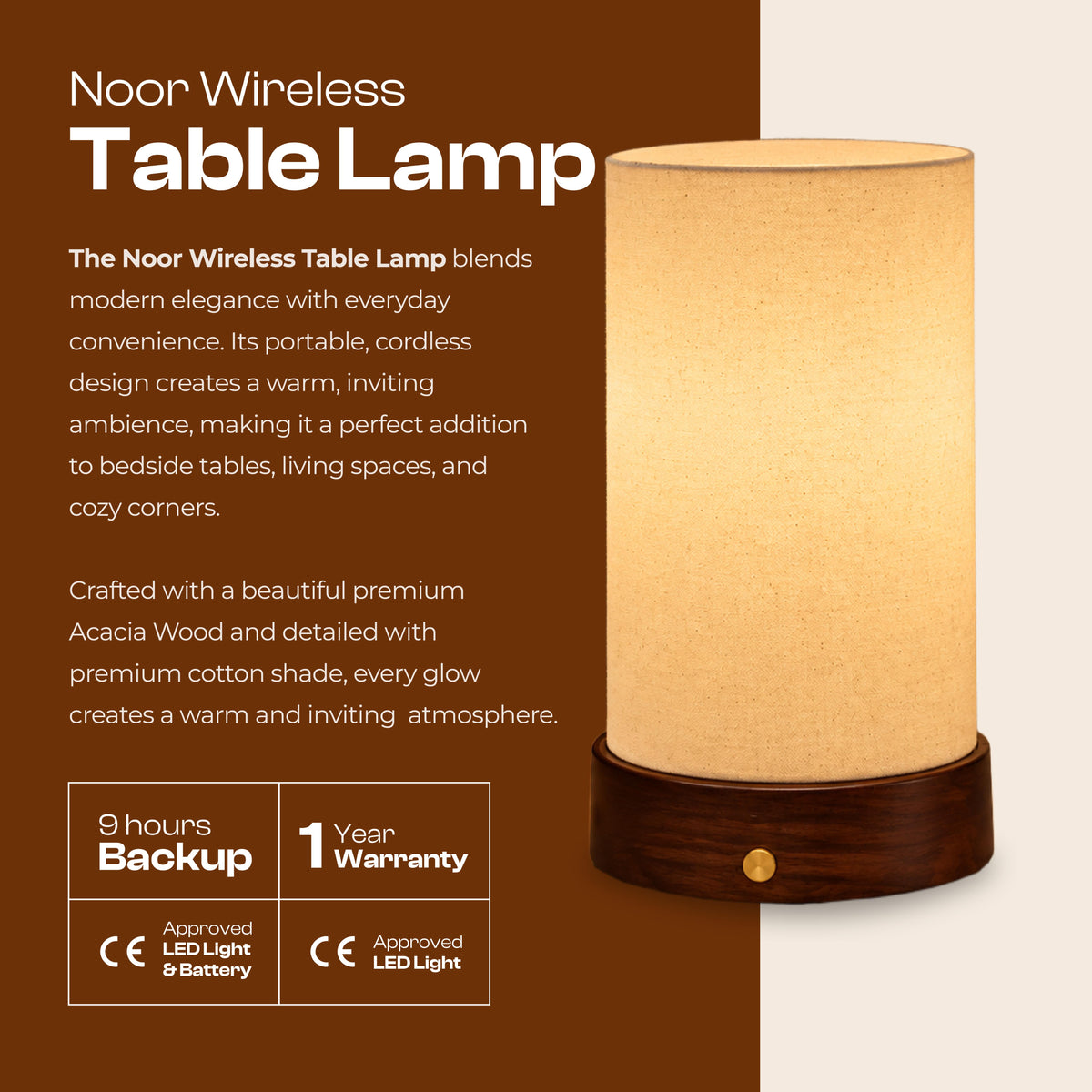 Noor Wireless Table Lamp