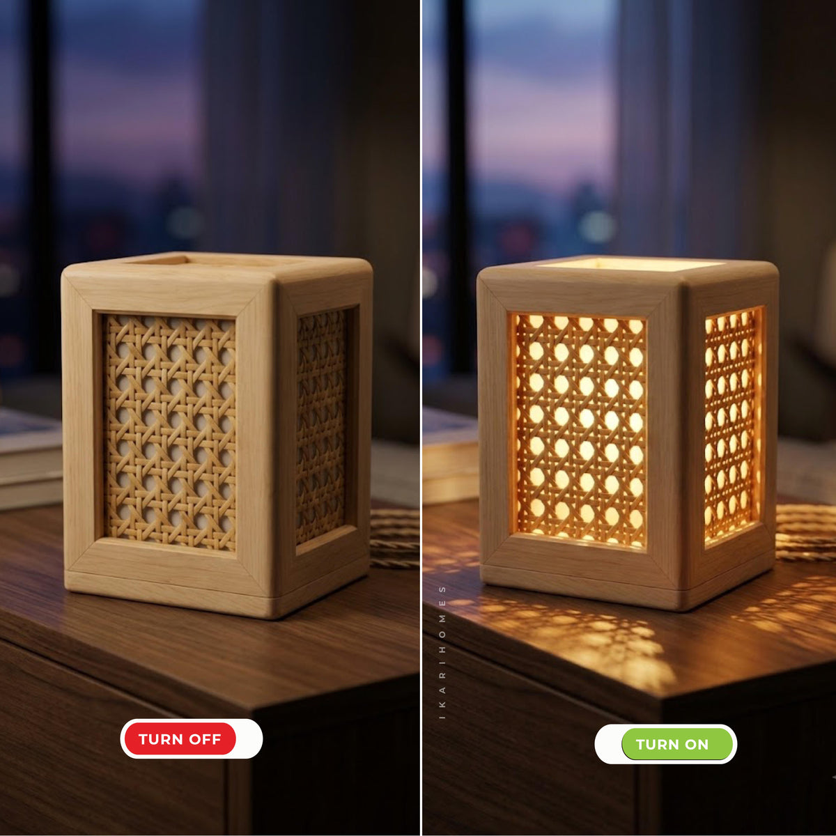 Lumi Rattan Wireless Table Lamp