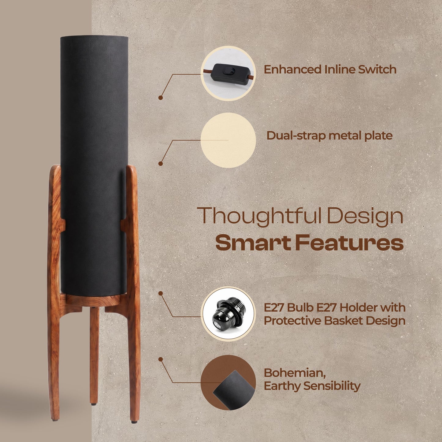 Midblack Weave Floor Lamp