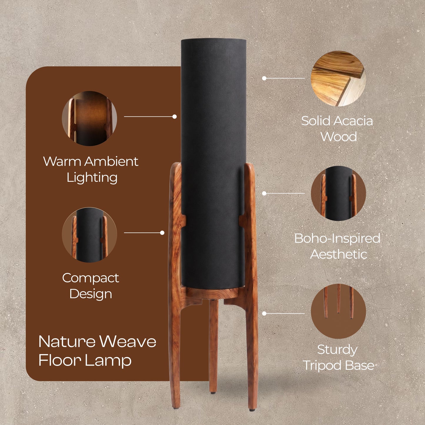 Midblack Weave Floor Lamp