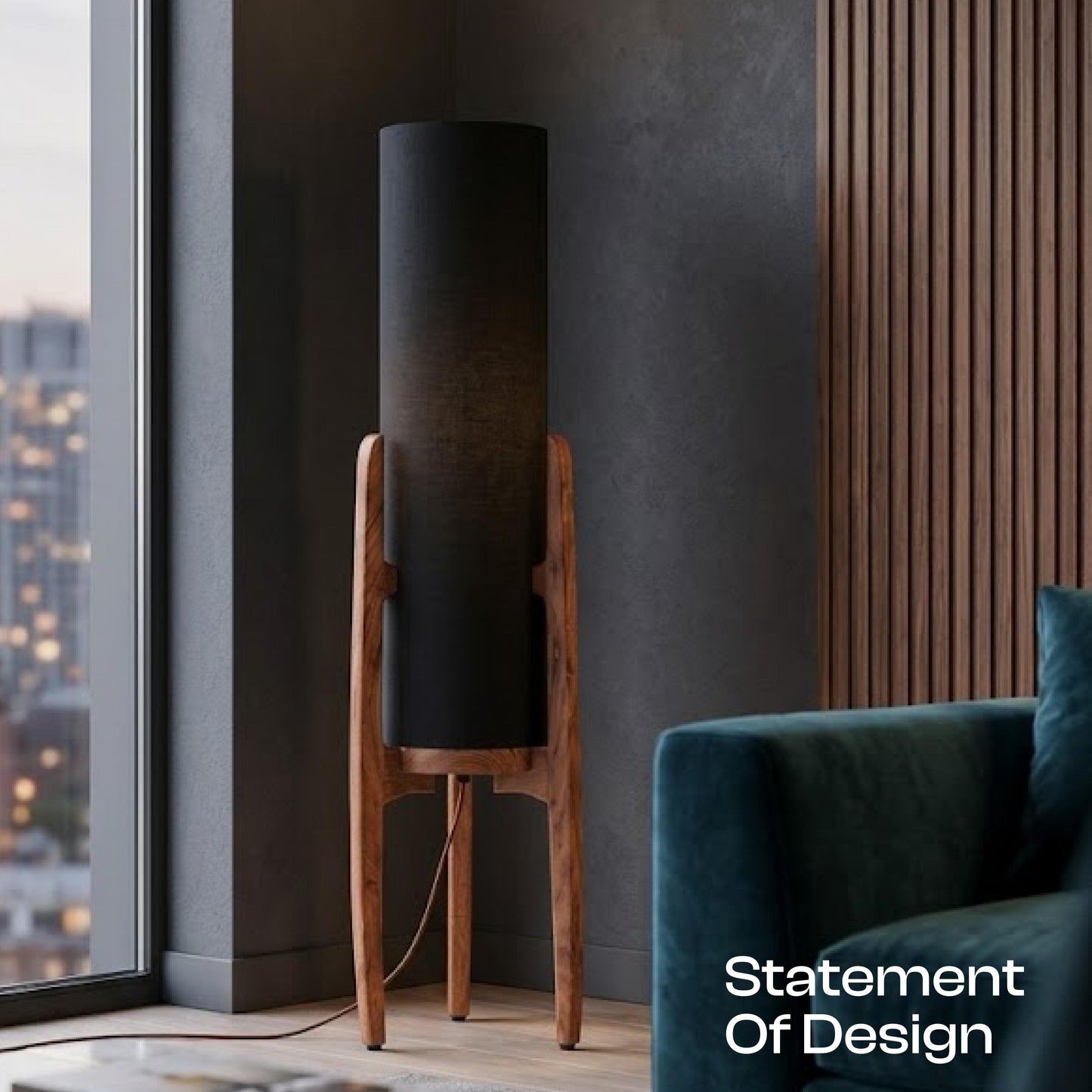 Midblack Weave Floor Lamp