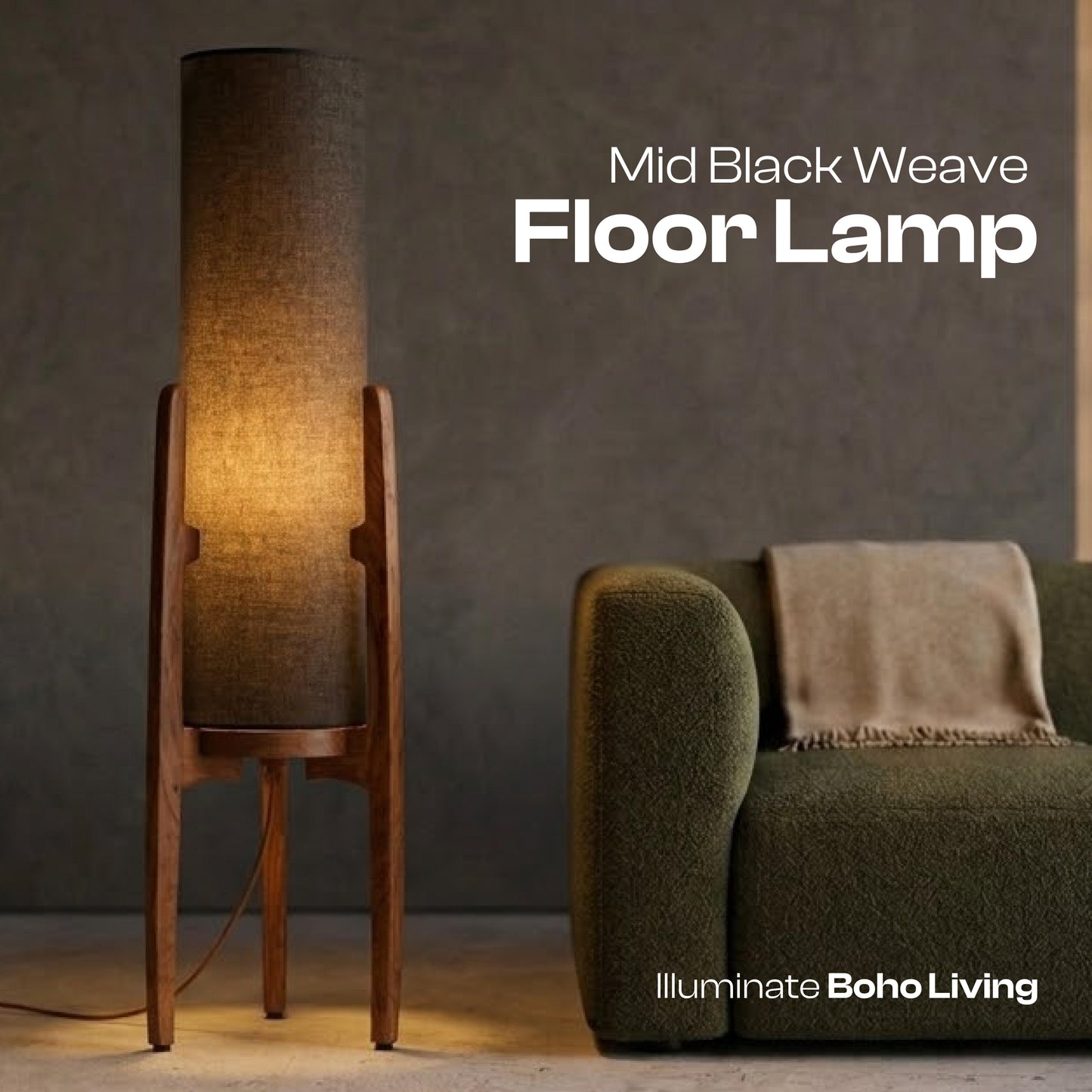 Midblack Weave Floor Lamp