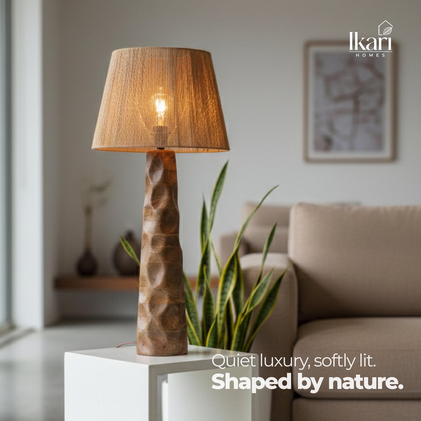 Vintage Raffia Floor Lamp – Woven by Nature, Rooted in Calm