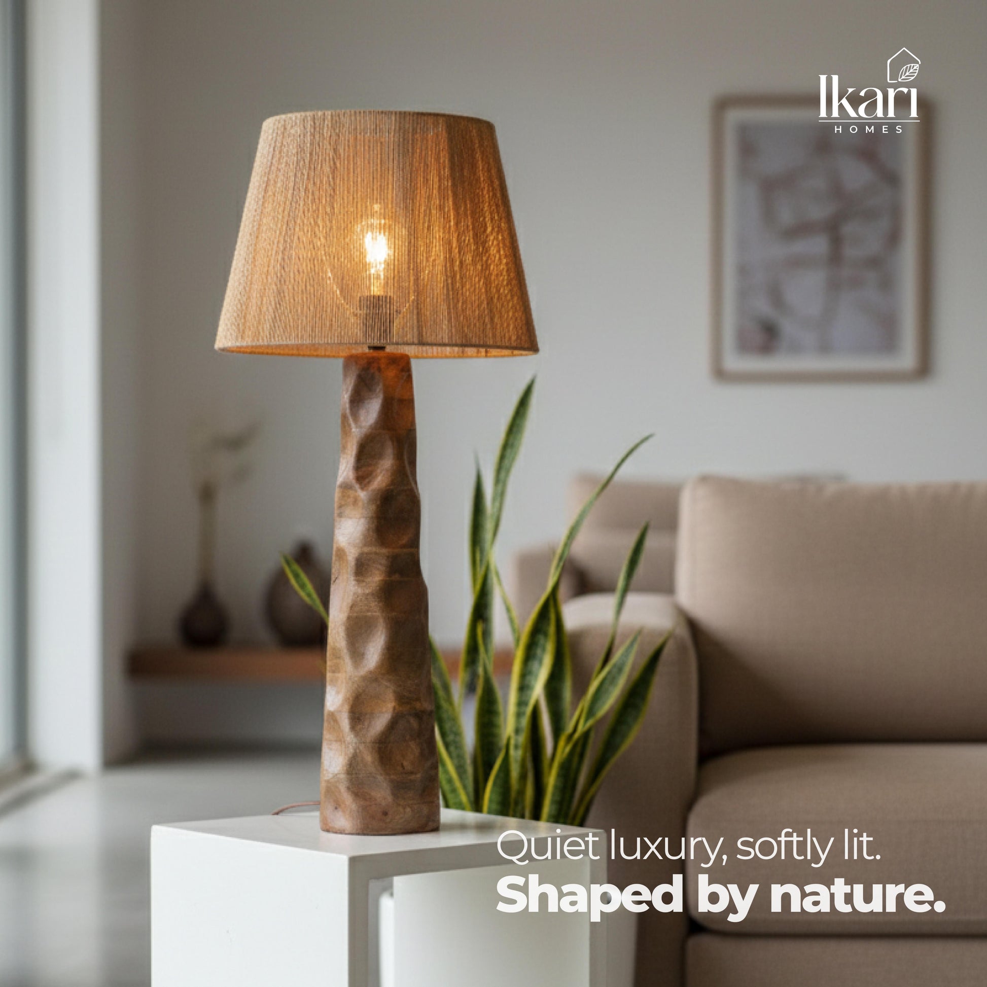 Vintage Raffia Floor Lamp – Woven by Nature, Rooted in Calm