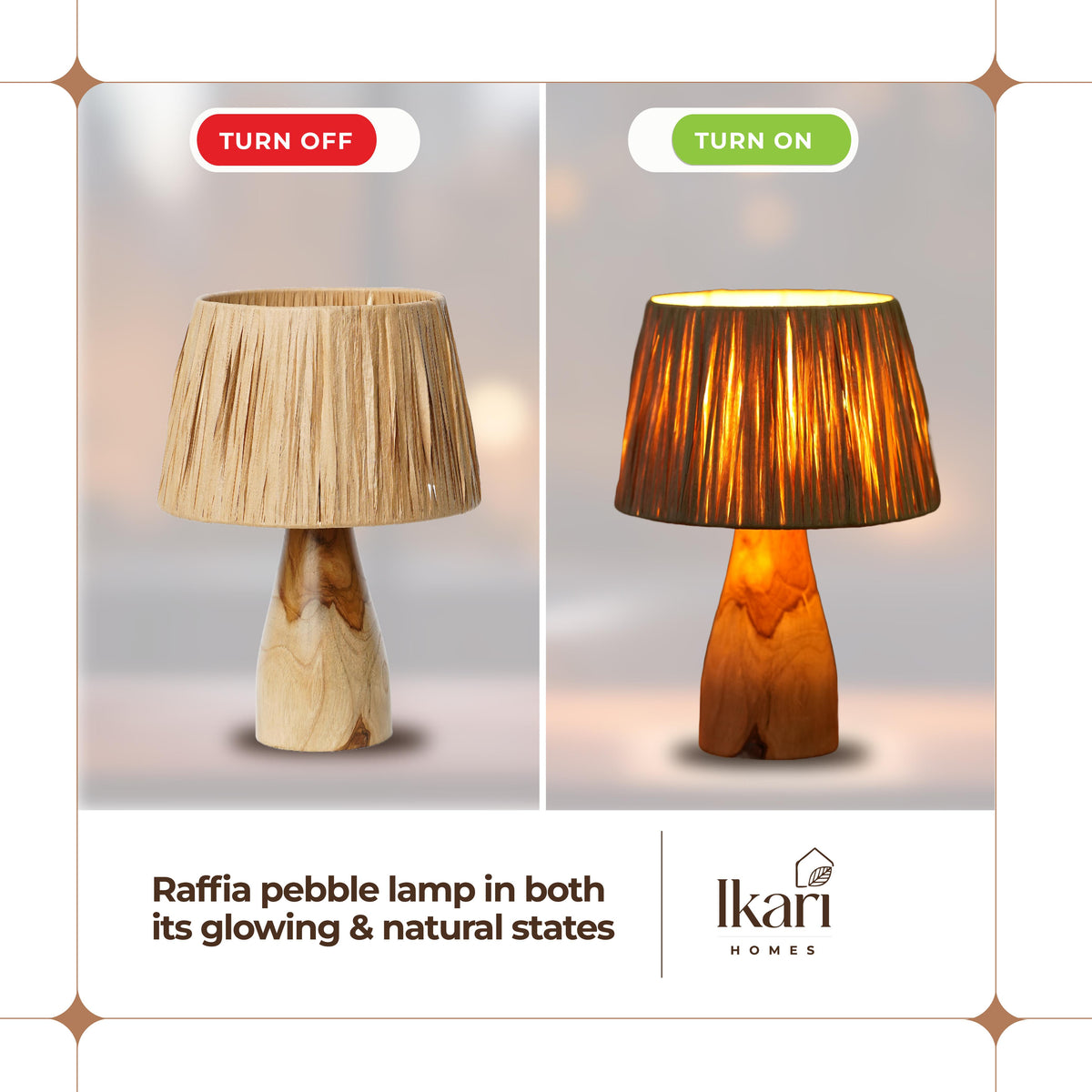 Raffia Teak Glow Lamp
