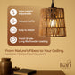 Zigzag Raffia Dome Hanging Lamp – Handwoven Geometry, Soft Radiance