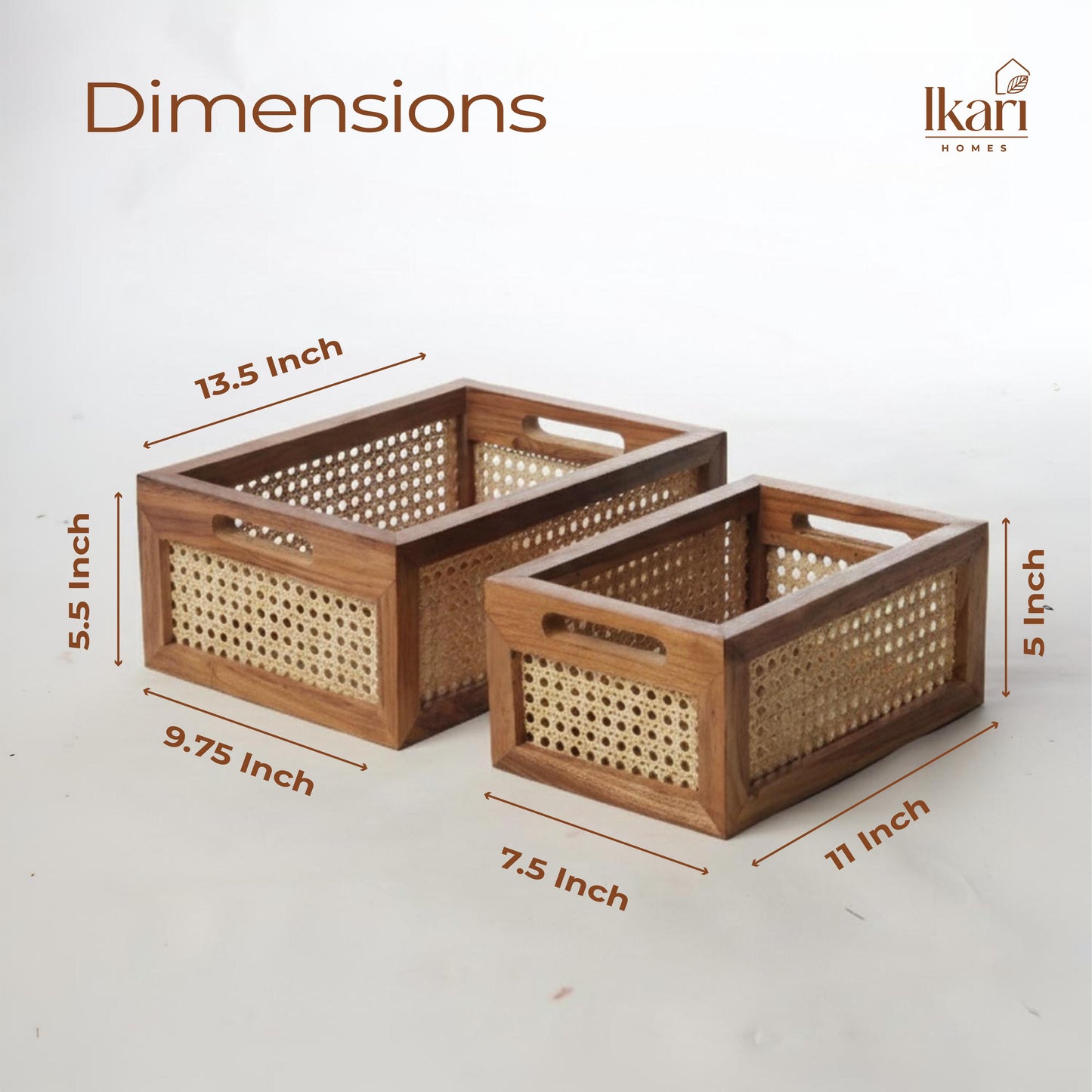 Duo Weave Rattan Baskets - Set of 2