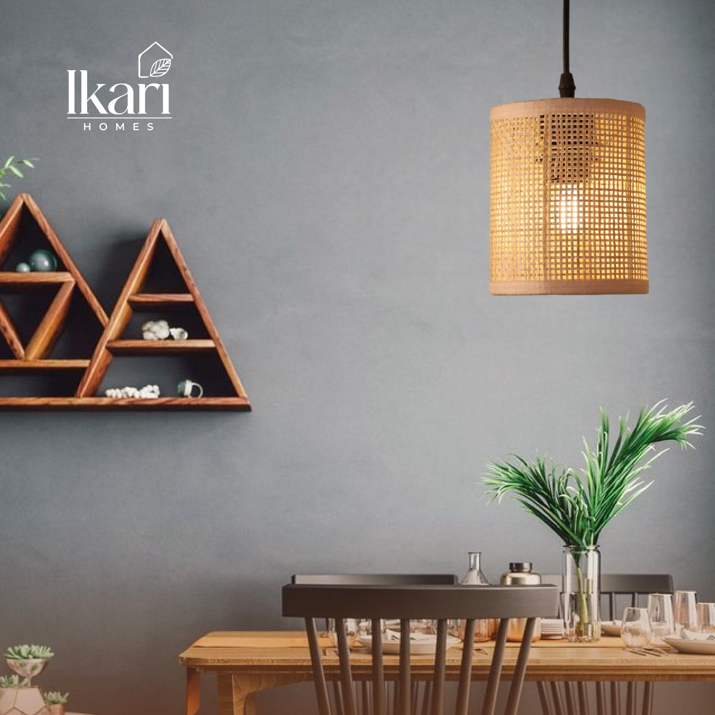 Square Mesh Rattan Hanging lamp – Woven Light, Timeless Texture