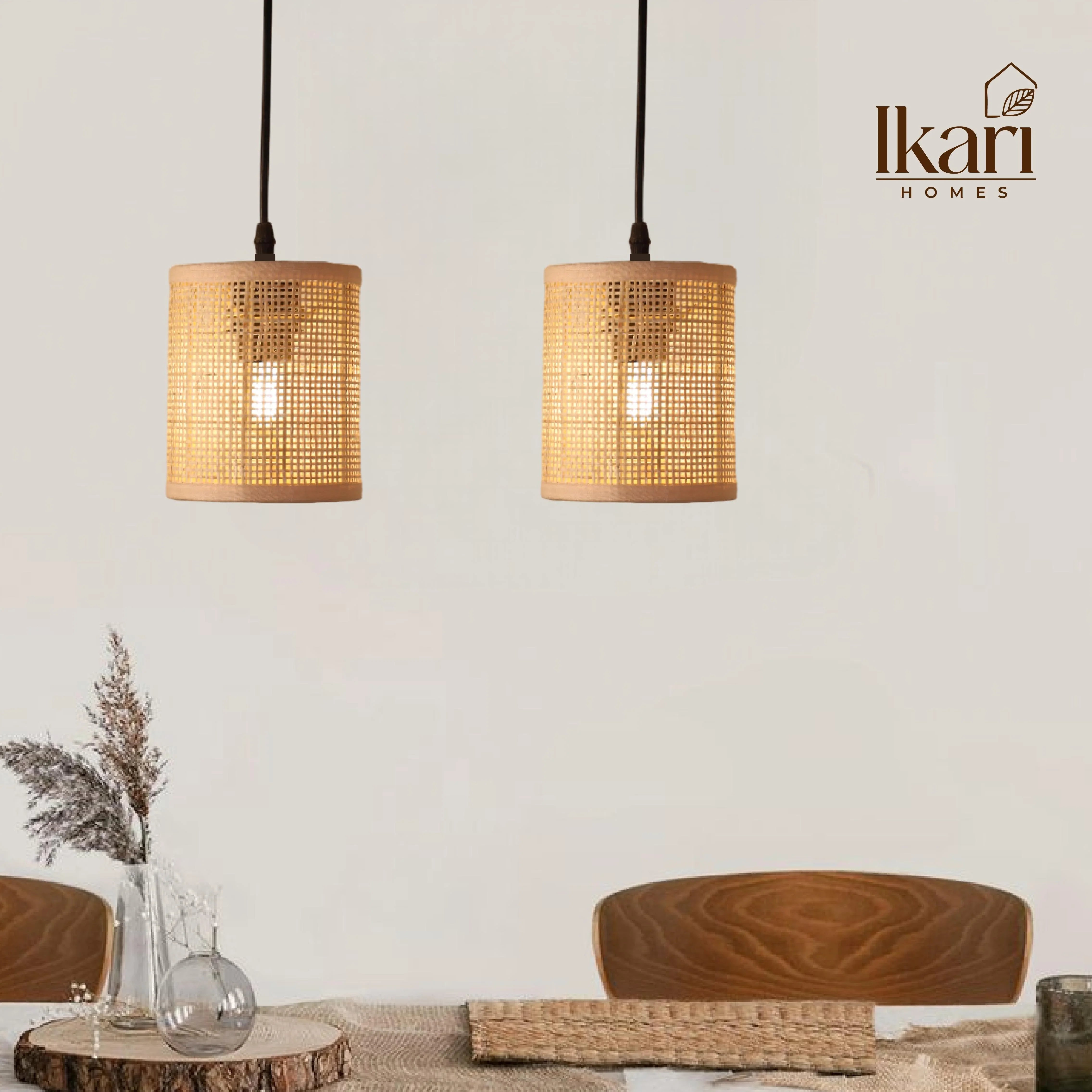 Square Mesh Rattan Hanging lamp – Woven Light, Timeless Texture
