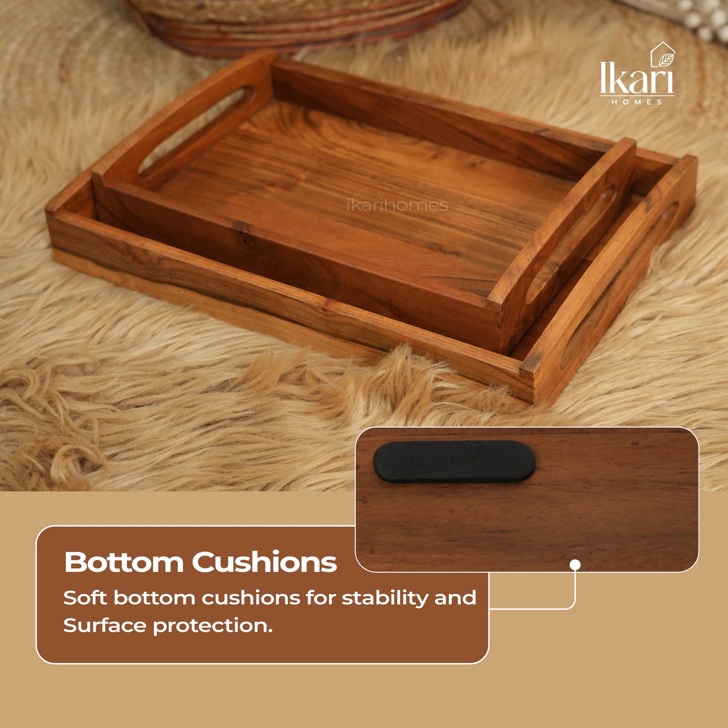 Dual Harmony Acacia Tray Set