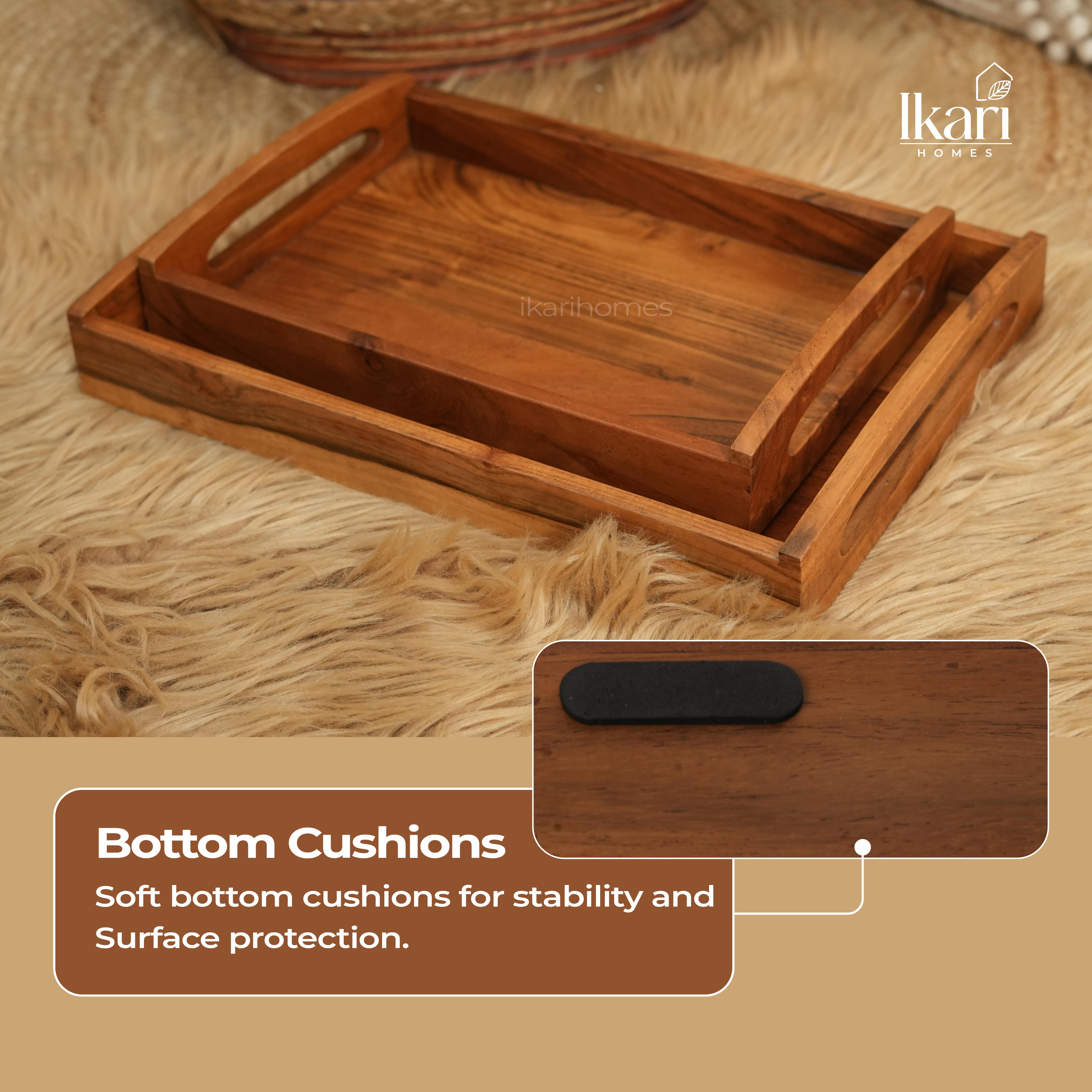 Dual Harmony Acacia Tray Set of 2