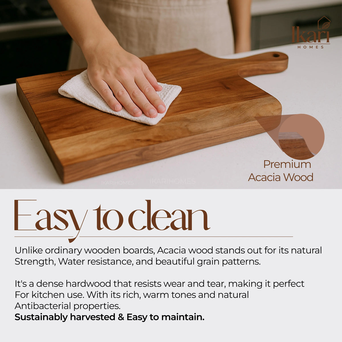 Chop Force Heavy Chopping Board - Washable with Acacia Wood