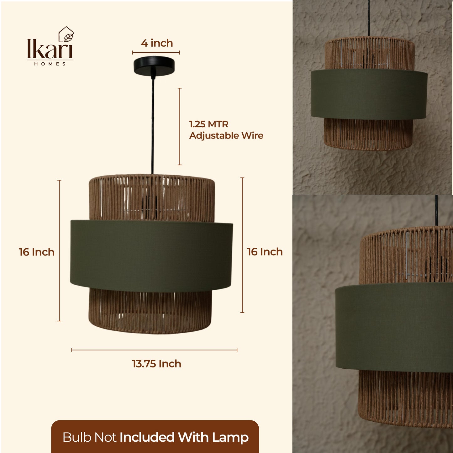 Raffia Olivo Weave Chandelier