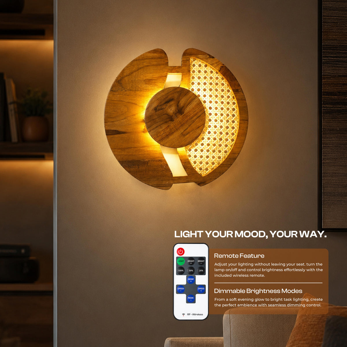 Eclipse Rattan Wall Lamp