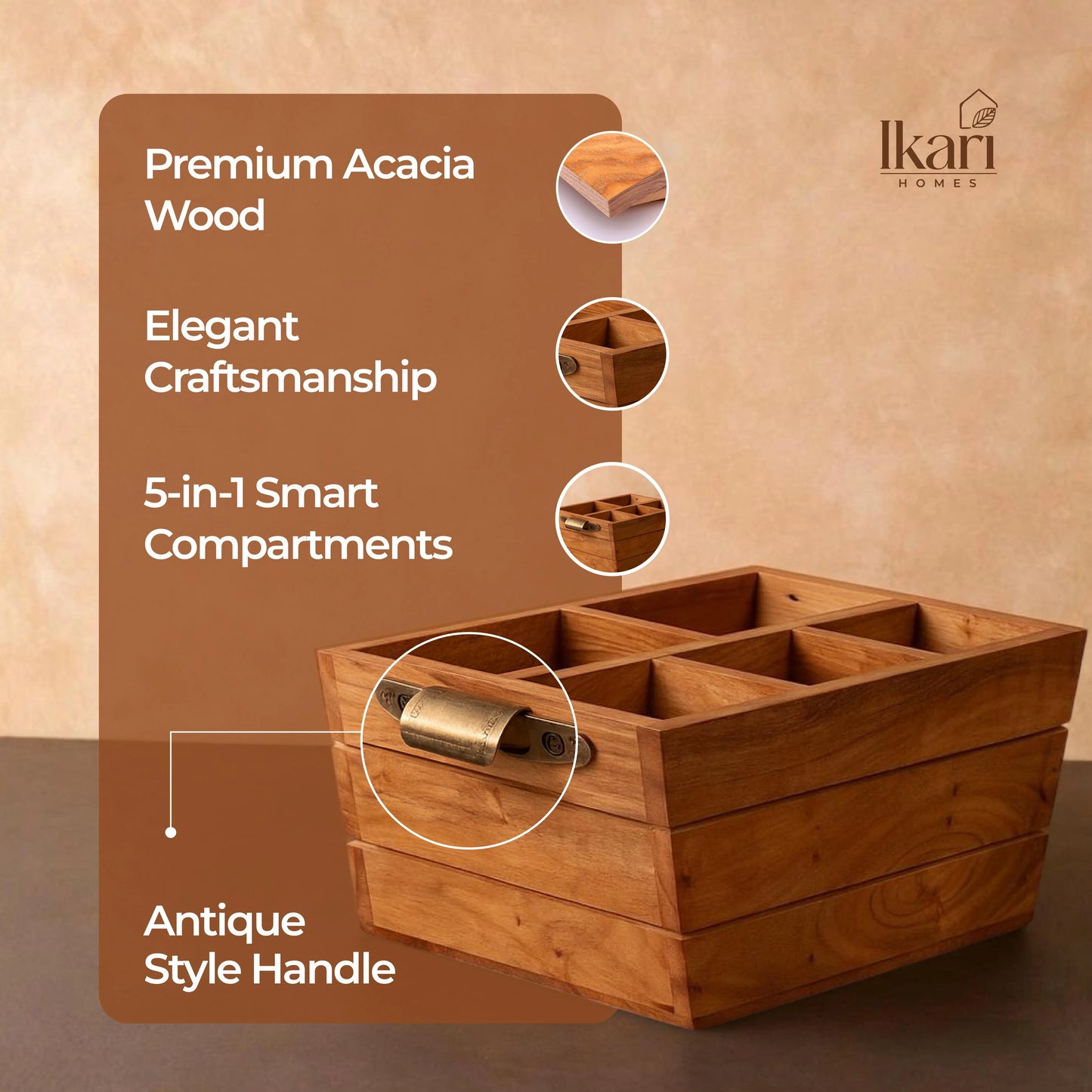 Woodura Caddy Big with Antique handles