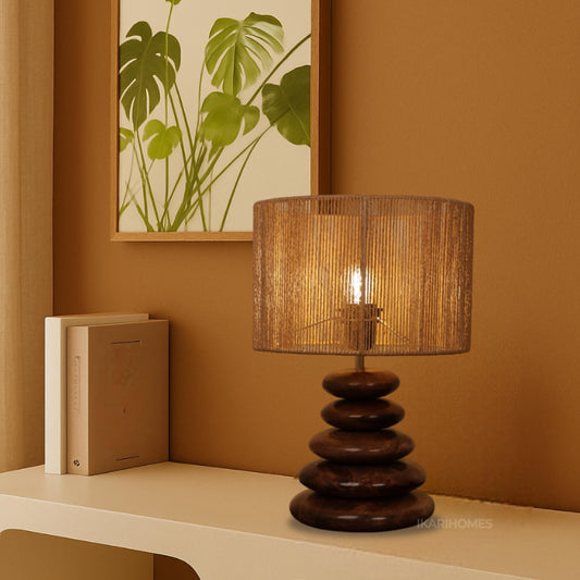 Mist Glow – Raffia Pebble Lamp