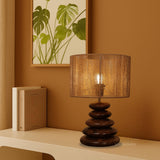Mist Glow – Raffia Pebble Lamp