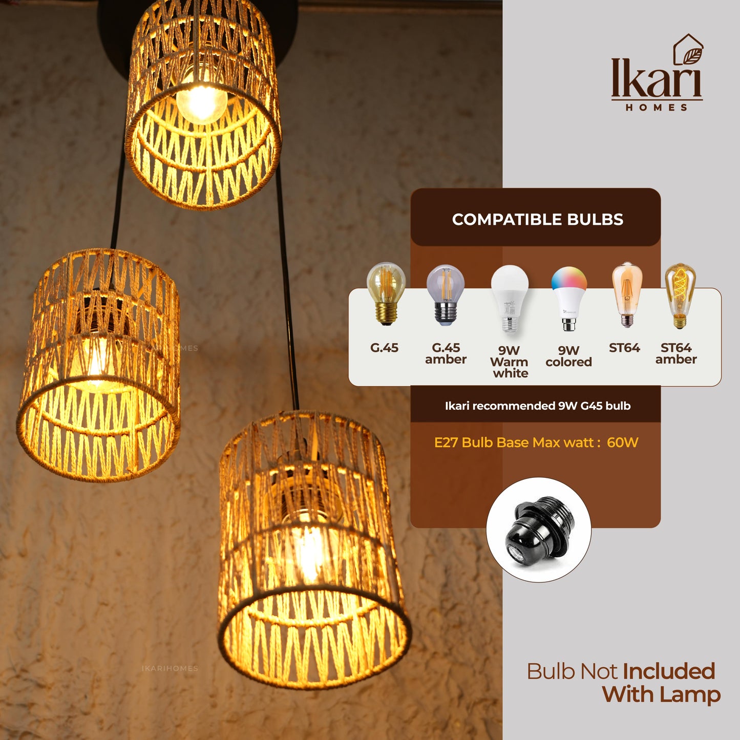 Zigzag Wave Woven Hanging Lamp Chandelier