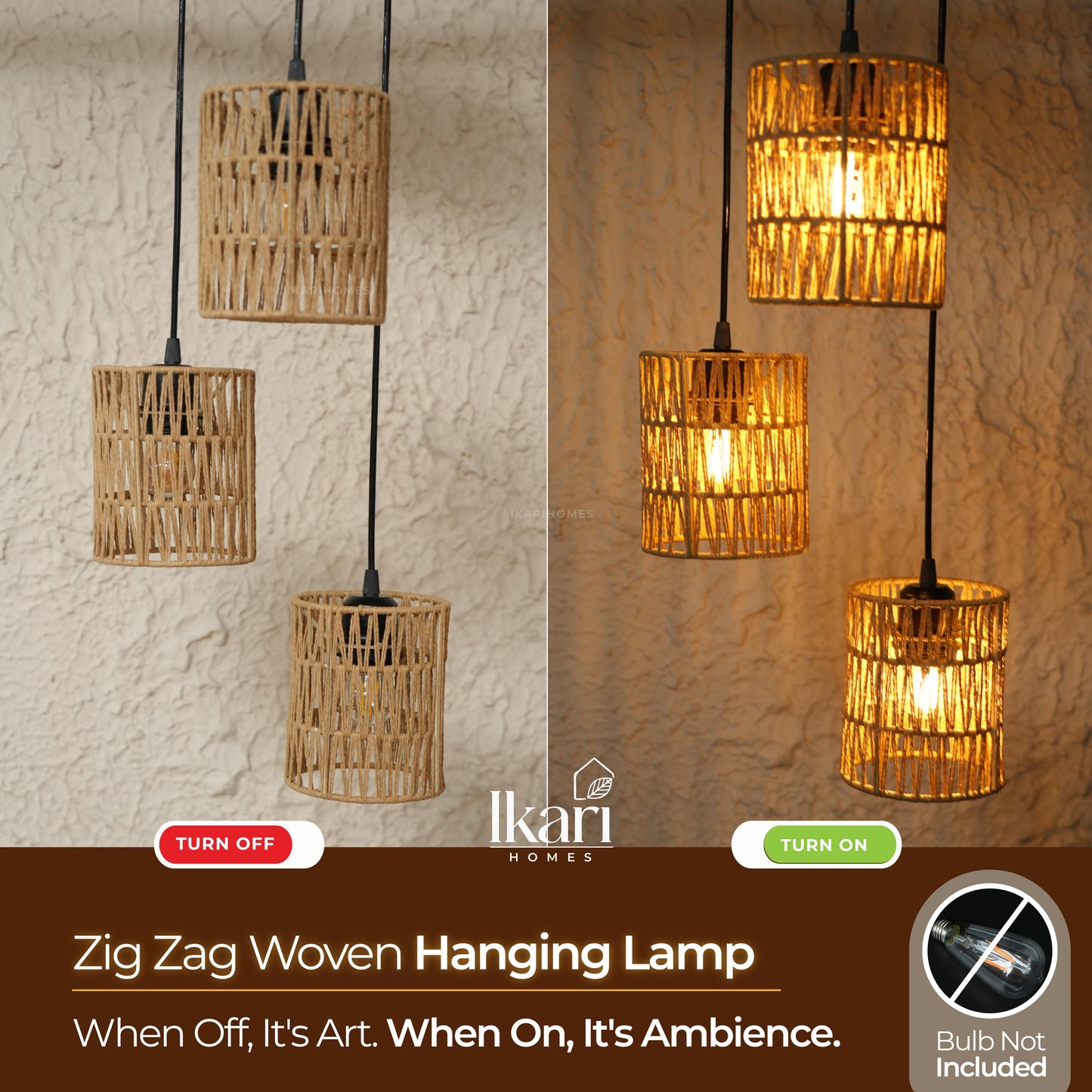 Zigzag Wave Woven Hanging Lamp Chandelier